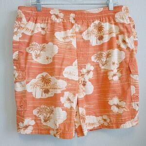 Tori Richard Men's Tropical Hawaiian Vacation Palm Trees Swim Trunks Sz L